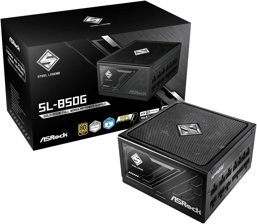 ASRock Steel Legend SL-850G 850W Power Supply with 10-Year Warranty