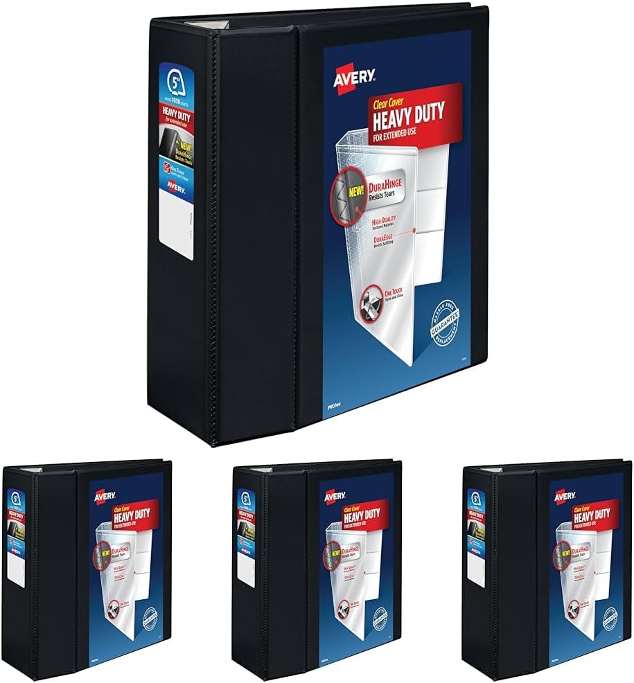 Avery Heavy-Duty View 5 Inch Binder with One Touch EZD Rings