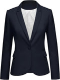 Women Notched Lapel Work Blazer Jacket - Classic Office Suit