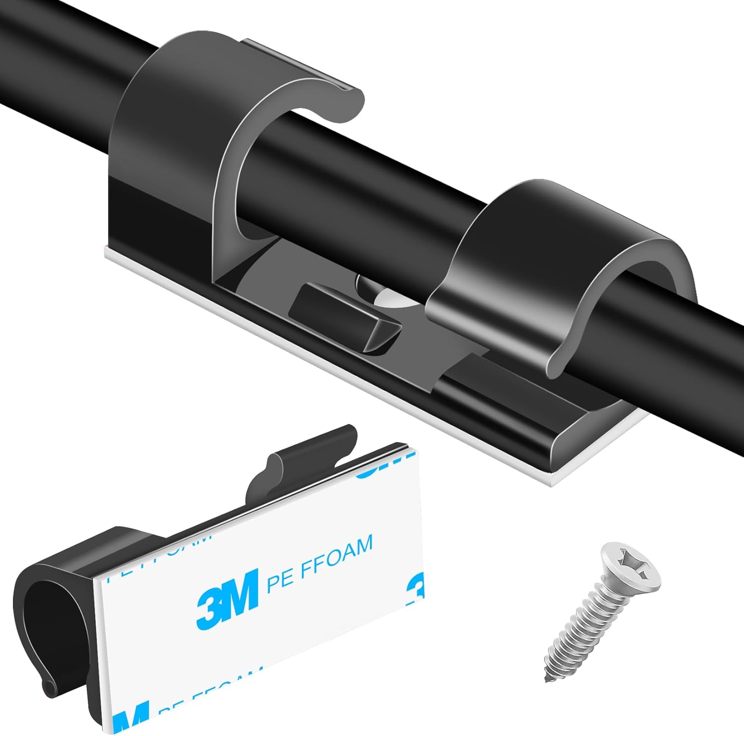 XHF 50pcs Self Adhesive Cable Clips: Tidy Cables Easily!
