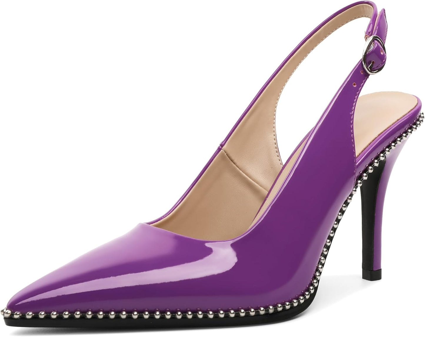 Zamikoo Women Beaded Pumps High Heel Slingback Stilettos