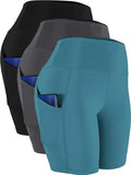 High Waist Spandex Yoga Shorts with Pockets - Comfortable, Non