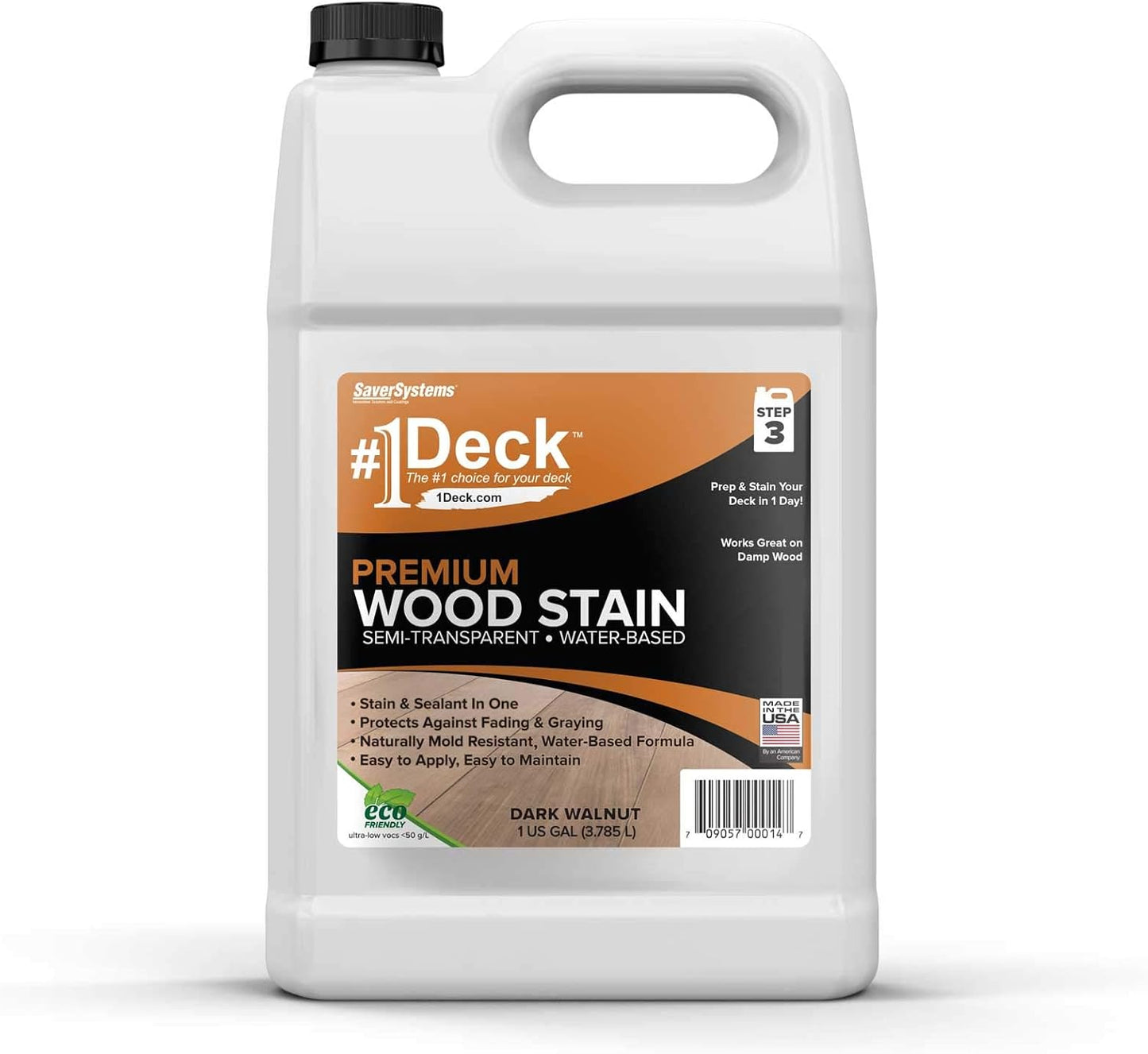 Premium Semi-Transparent Outdoor Wood Stain and Sealer - Dark Walnut