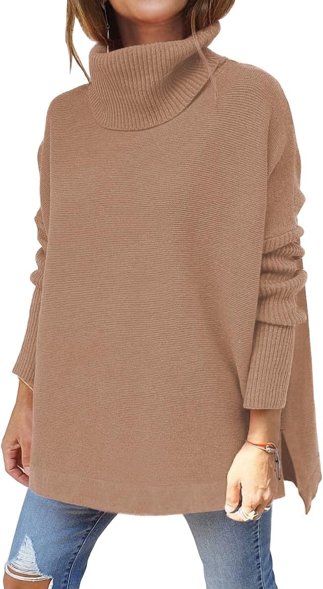 LILLUSORY Women's Turtleneck Oversized Sweater for Every Style