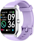 Smart Watch Purple Silicone Band 1.8in Analog Display - Daily Health