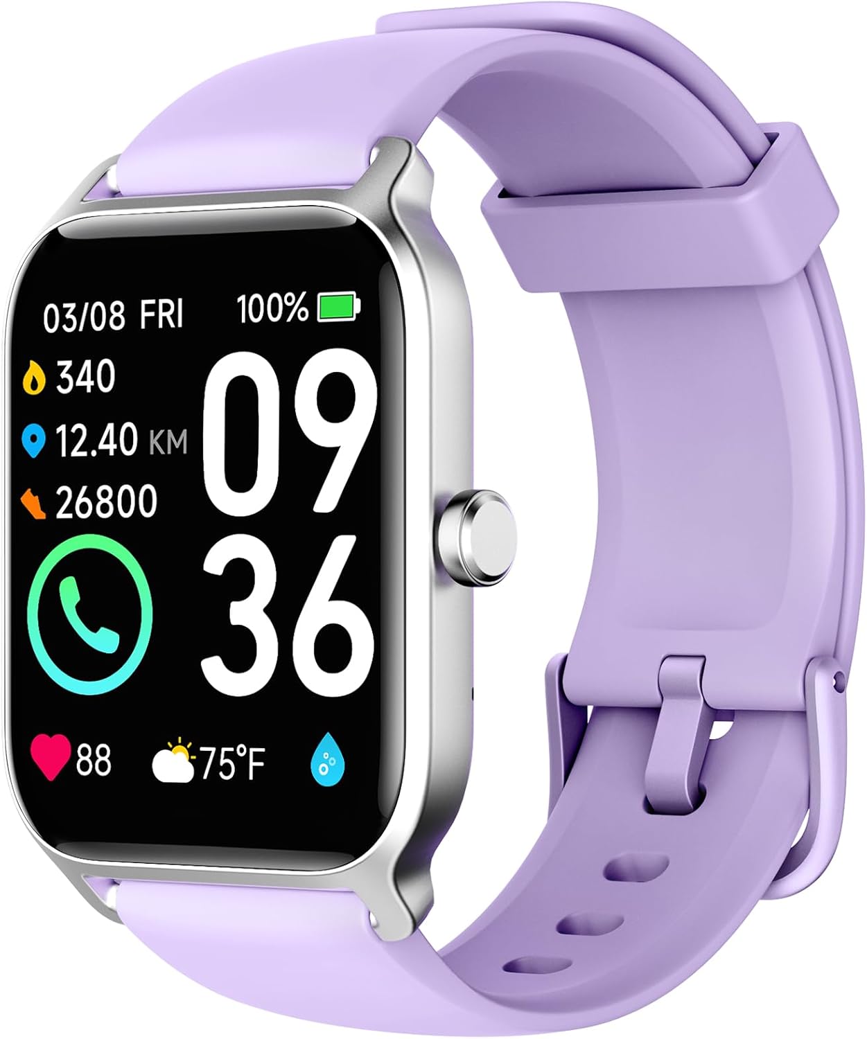 Smart Watch with 1.8in Display, IP68 Waterproof & Sports Modes