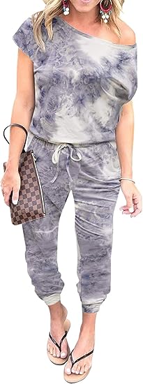 PRETTYGARDEN Women's Loose Solid Off Shoulder Jumpsuit