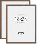 Yaetm 18x24 Frame - Elegant Brown Walnut Wood for Art Display