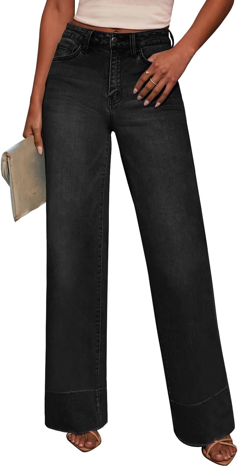 KUNMI Jeans for Women Wide Leg Baggy High Waist Trendy Style