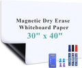 Magnetic Dry Erase Whiteboard Paper 40in x 30in - Peel and Stick