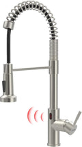 Touchless Kitchen Faucet with Pull Down Sprayer - Hands-Free Brushed
