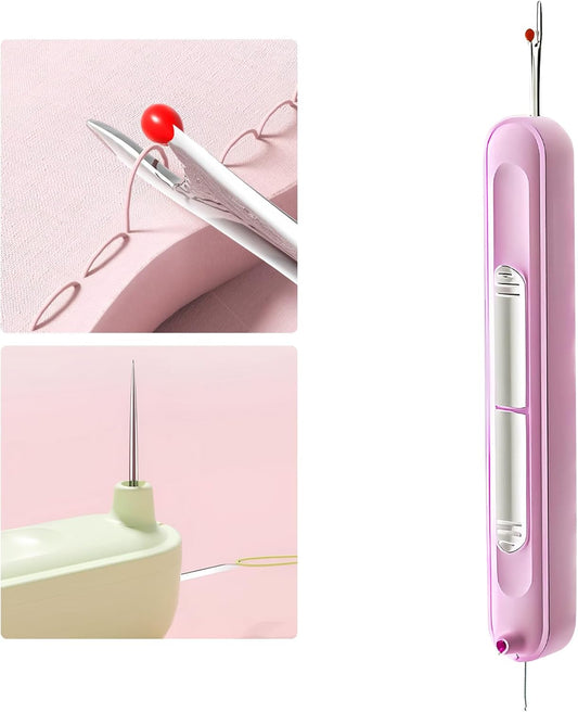 Effortless Sewing: Purple 2-in-1 Threader & Ripper