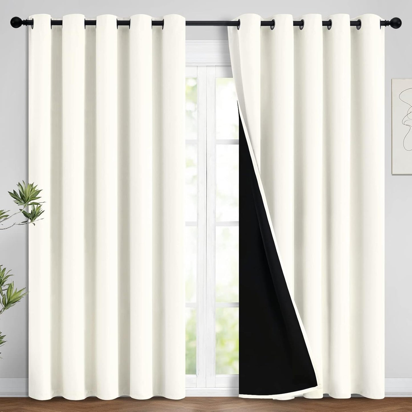 Yakamok Full Blackout Curtains for Bedroom and Living Room