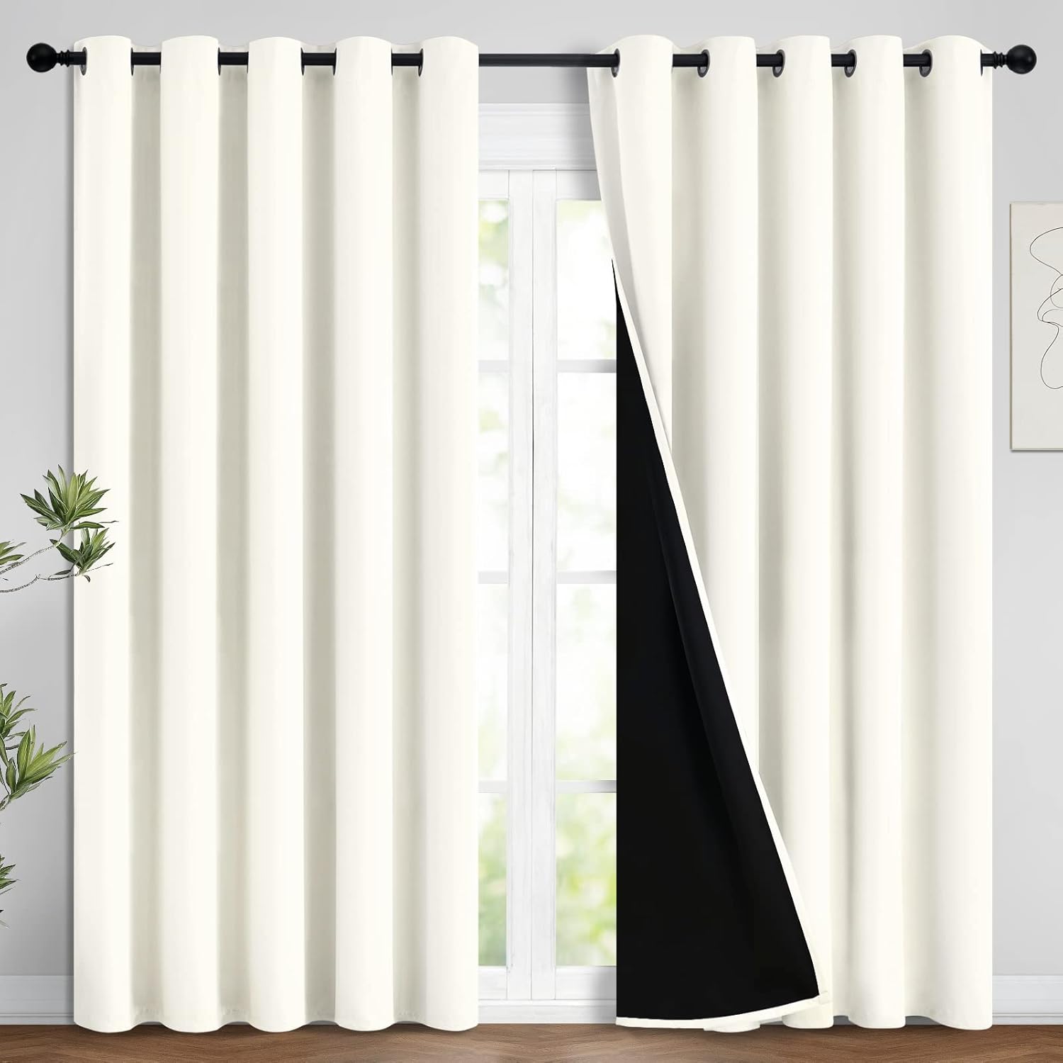 Yakamok Full Blackout Curtains for Bedroom and Living Room