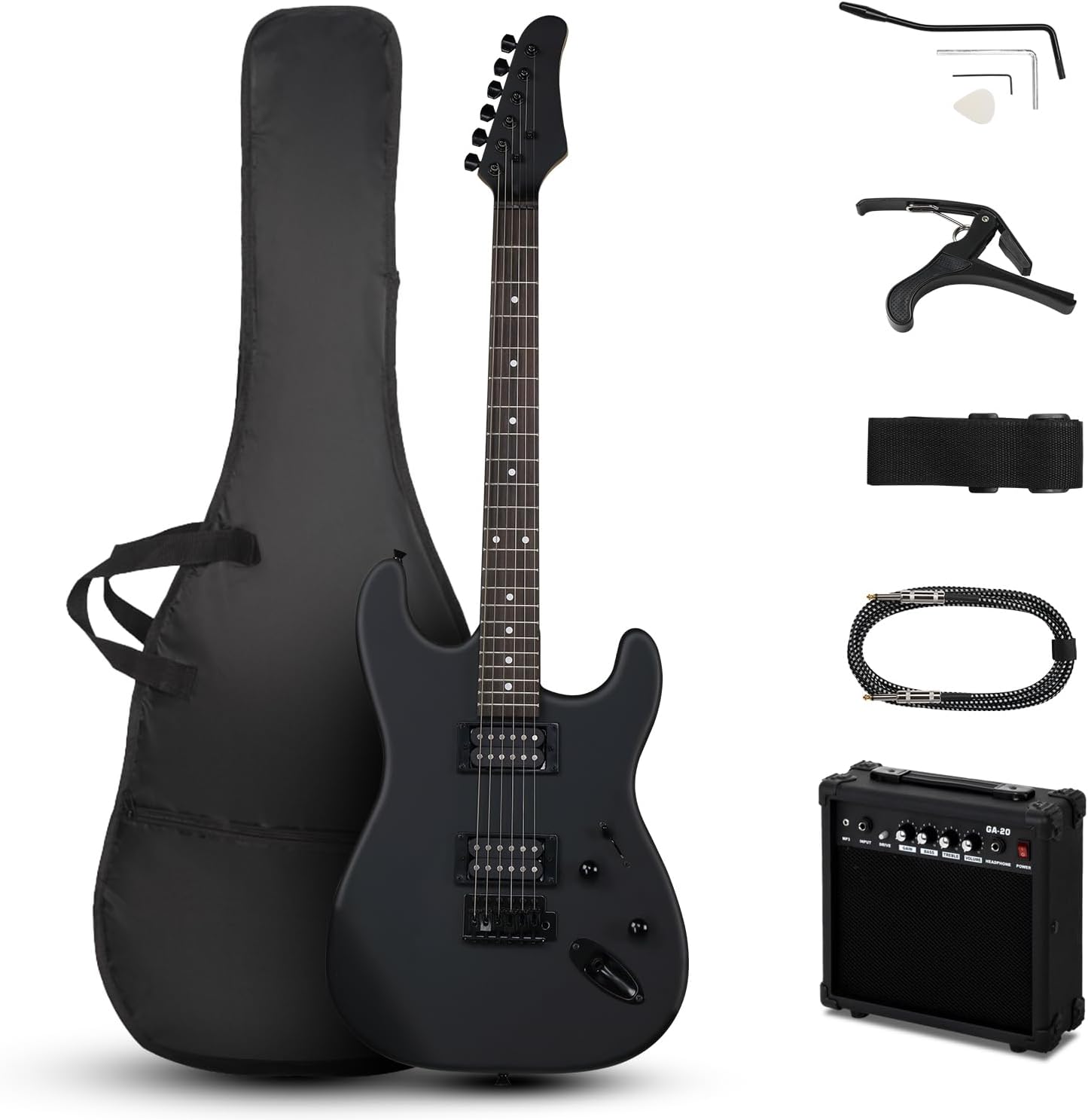 Ktaxon Electric Guitar Kit for Beginners with 20W AMP and More