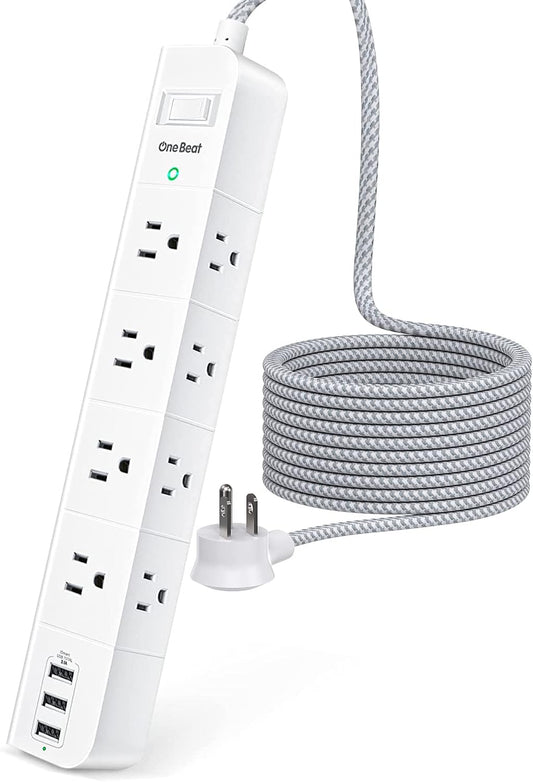 Compact Power Strip Surge Protector + USB Ports! ETL Listed