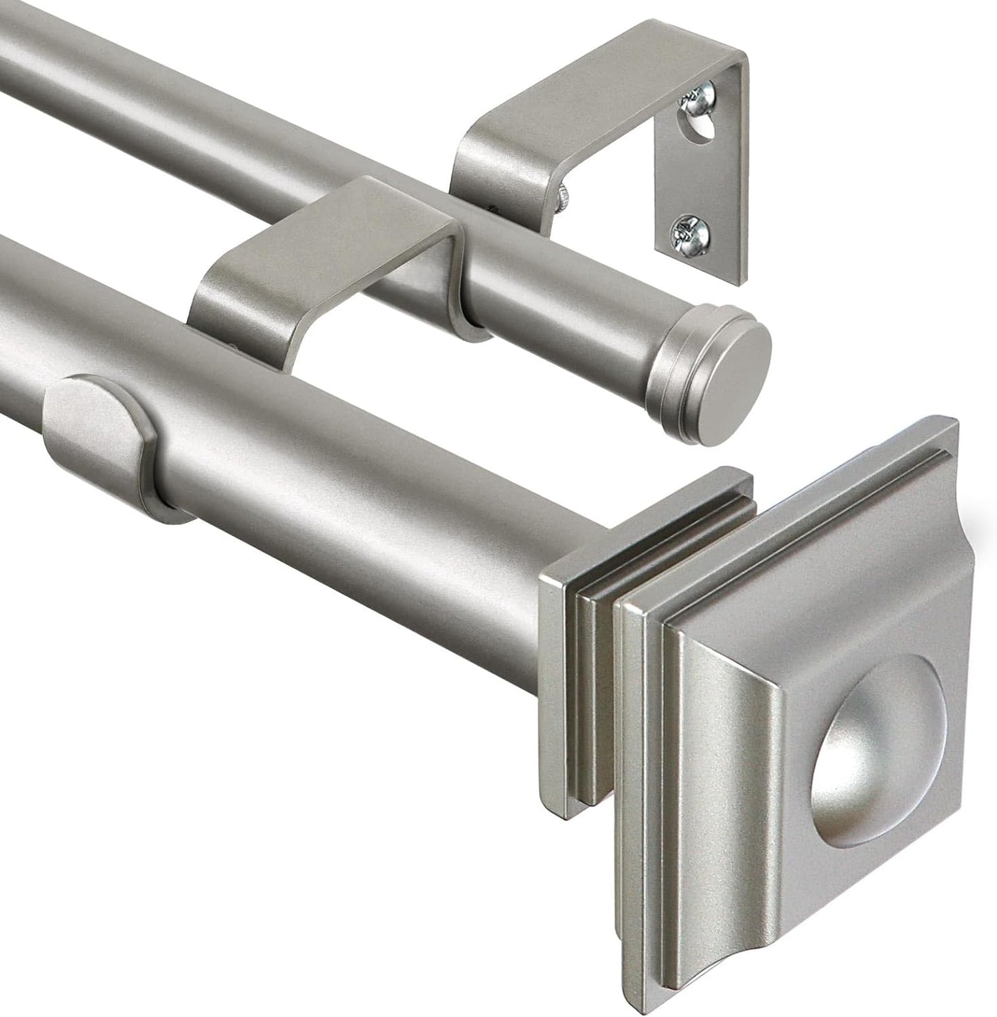 KAMANINA 1 Inch Double Curtain Rods for Stylish Window Decor
