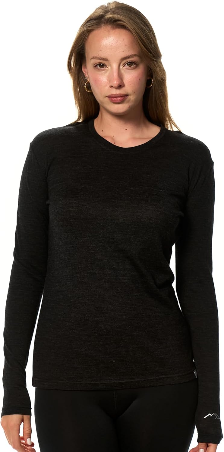 Merino Wool Base Layer Women - 100% Merino Wool Thermal Shirt