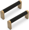 Matte Black and Champagne Bronze Cabinet Pulls 10 Pack - Knurled 3 in