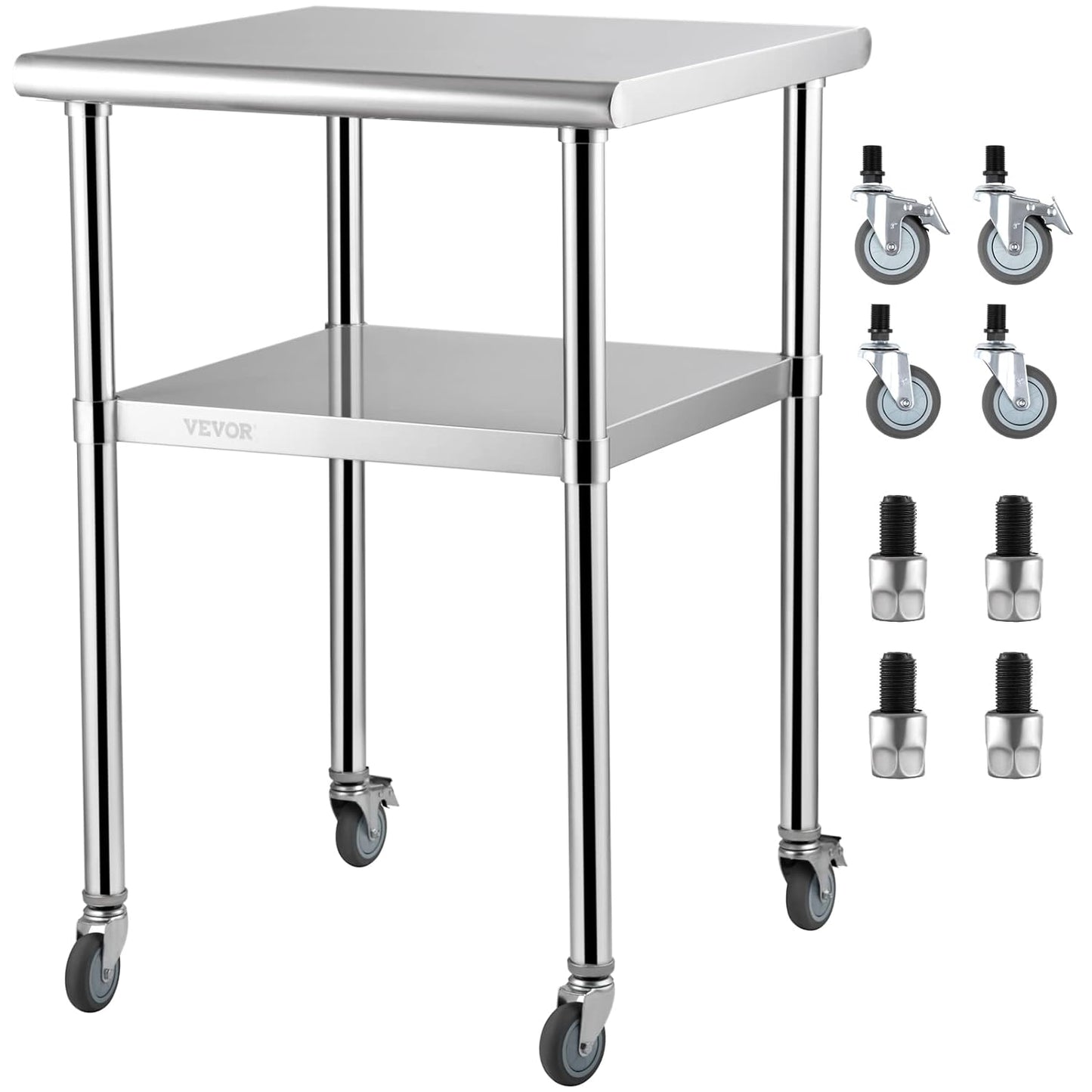 VEVOR Stainless Steel Prep Table for Kitchen and Garage Use