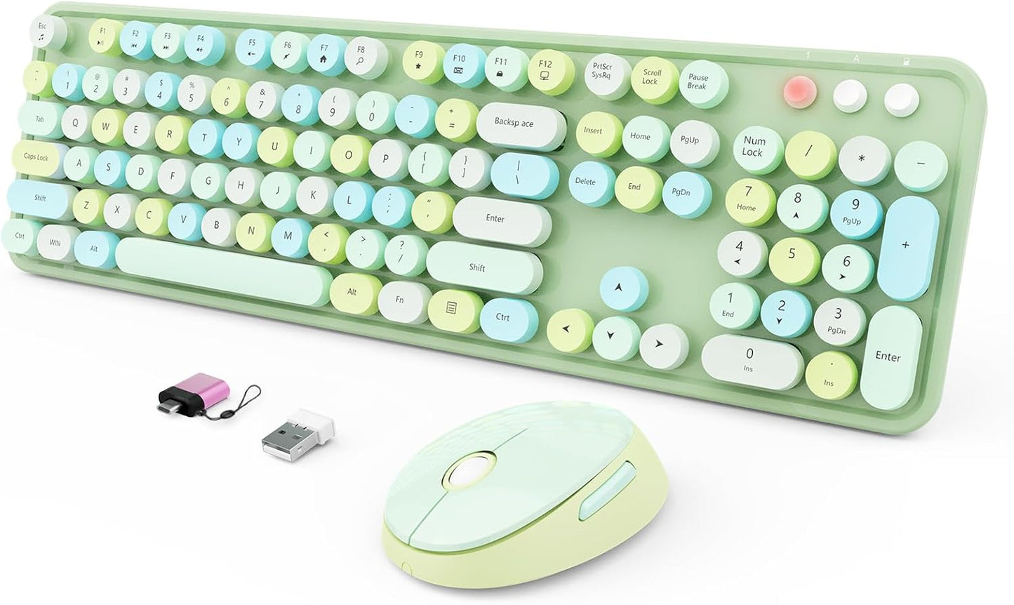 Wireless Keyboard and Mouse Combo for Retro Style Lovers