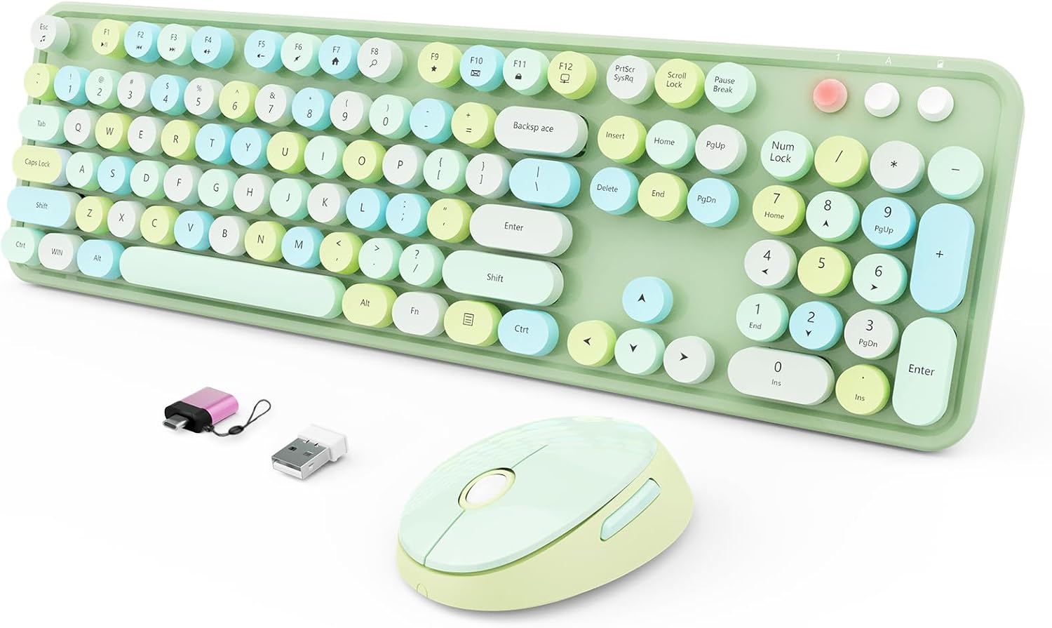 Wireless Keyboard and Mouse Combo for Retro Style Lovers
