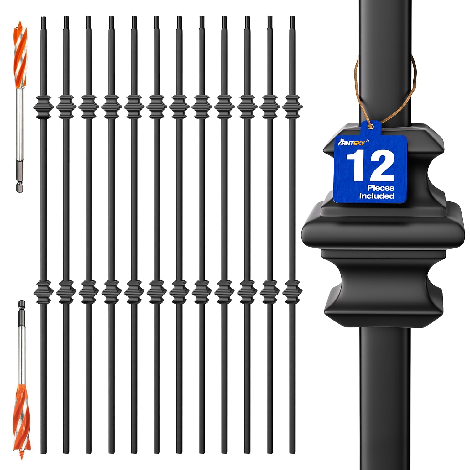 Wrought Iron Hollow Balusters for Stylish Stair Railing Design
