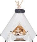 Pet Teepee Tent for Dogs & Cats Dog Bed with Thick Cushion - Cozy