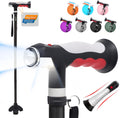 Folding Walking Cane for Men Women with Two LED Lights - Compact Fold