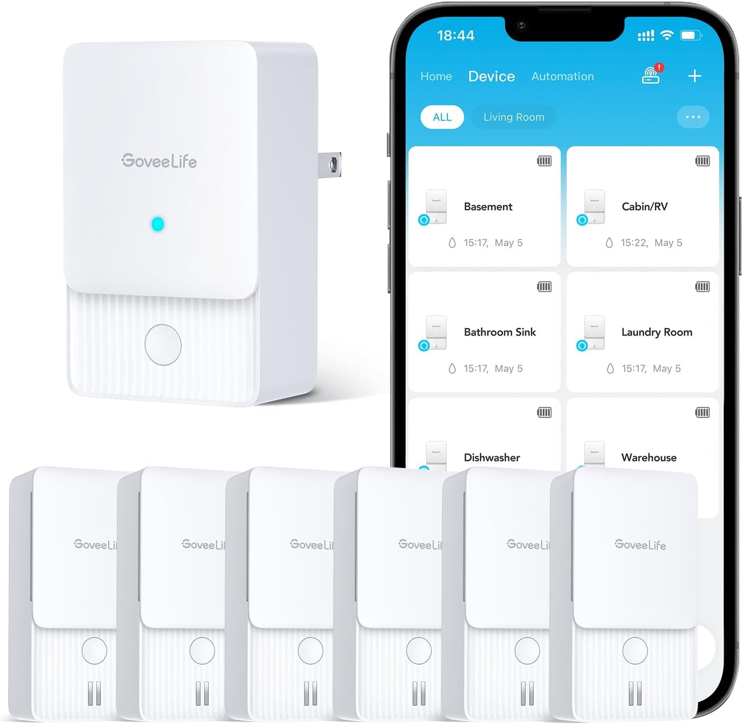 GoveeLife Premium Smart Water Leak Detector 2 with Long Range