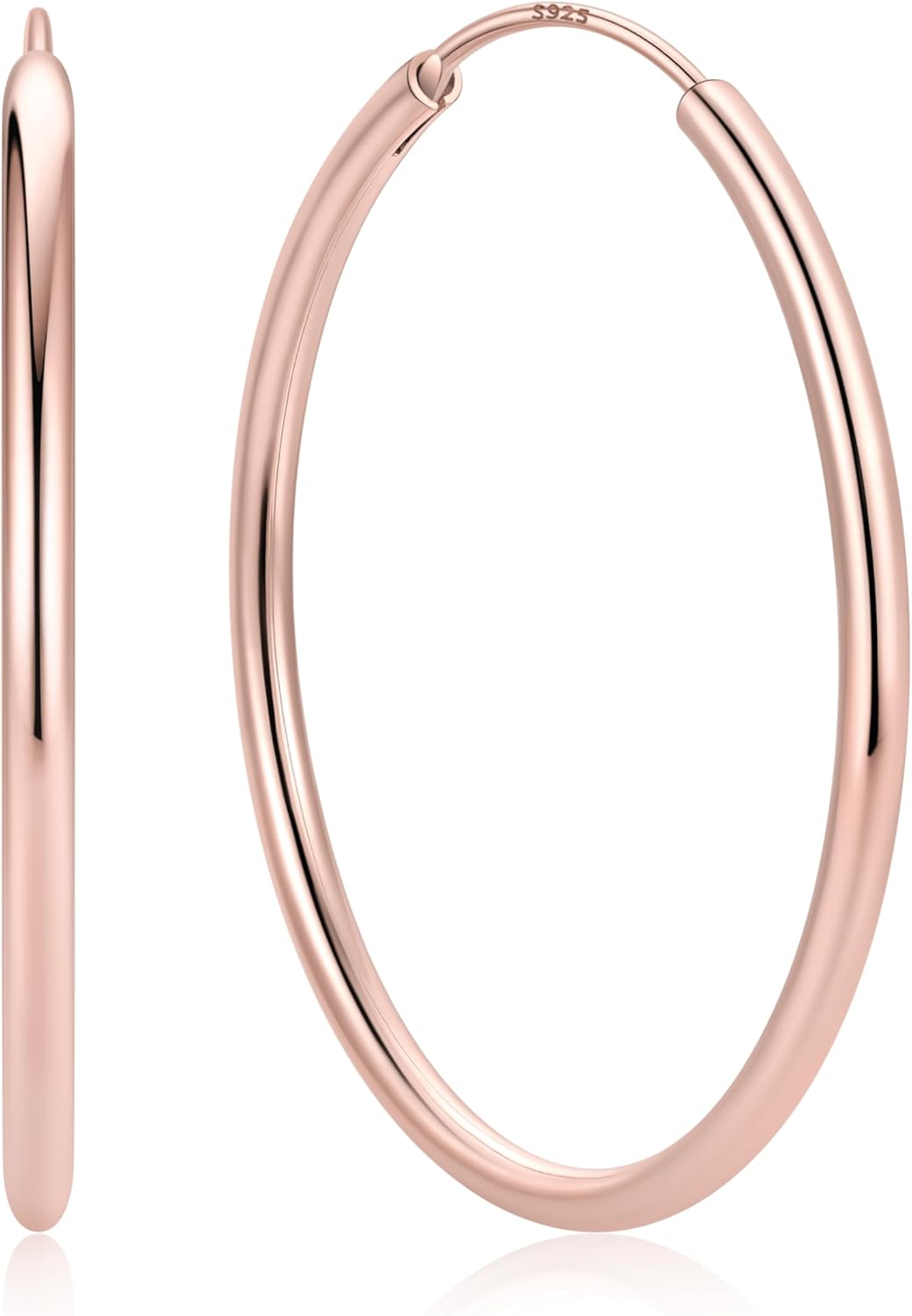 Hypoallergenic 925 Sterling Silver Hoop Earrings for Women