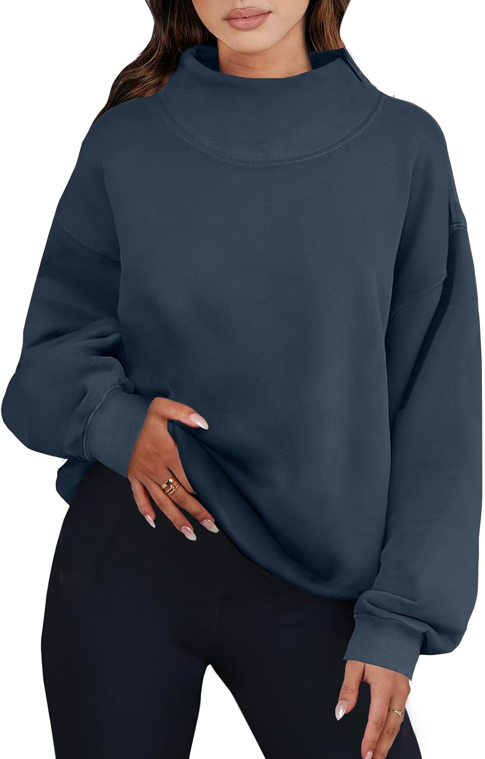 Oversized Turtleneck Pullover Sweatshirt for Women Fashion