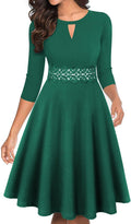 OWIN Women's Vintage Floral Lace Flared A-Line Swing Dress Dresses