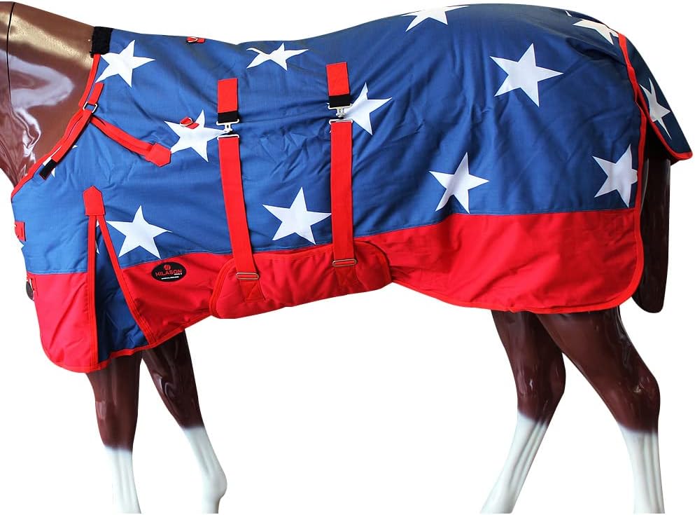 American Flag 76 in HILASON 1200D Winter Waterproof Horse Blanket