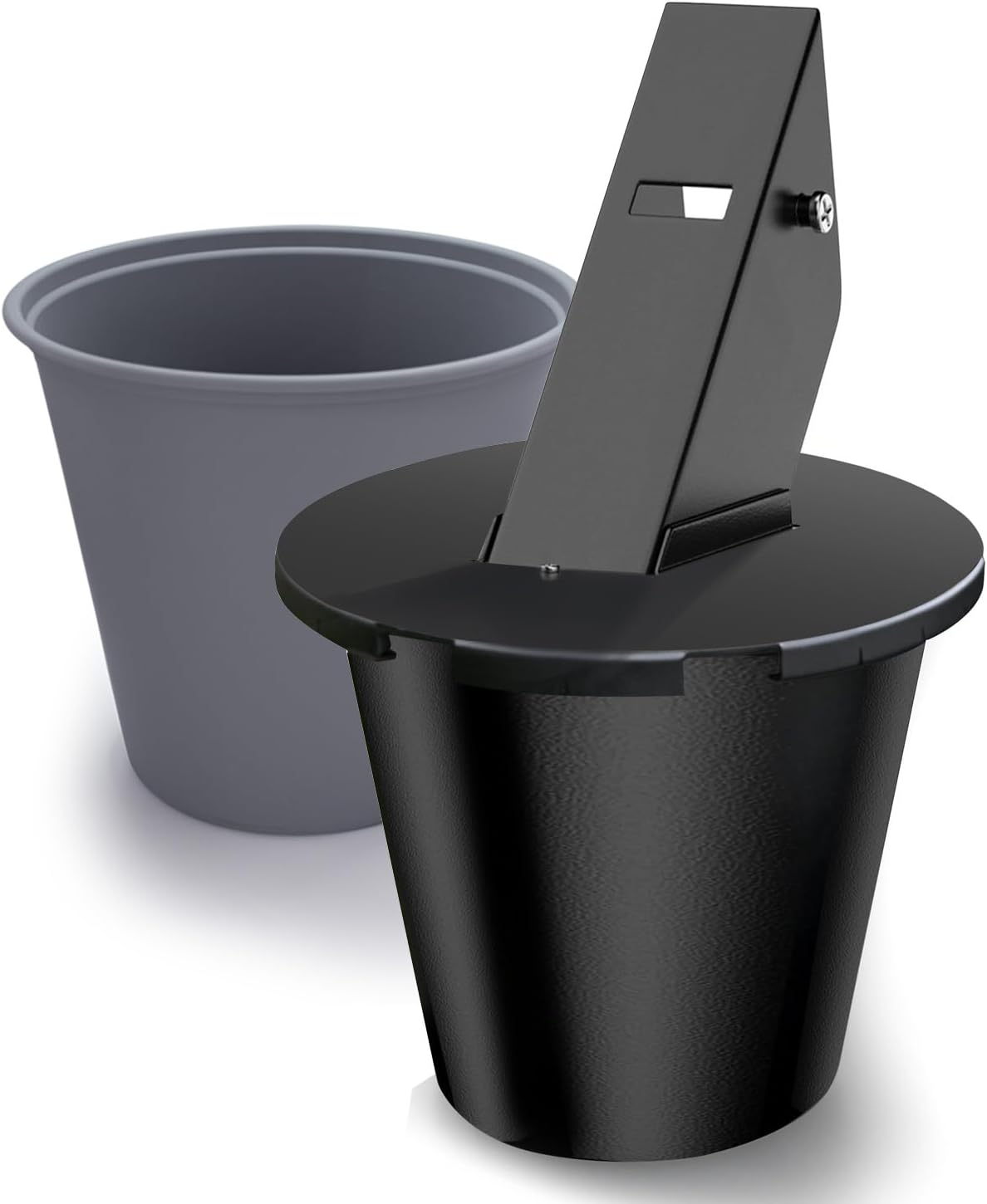 Upgraded Grease Bucket with Lid & Silicone Liner for Grills