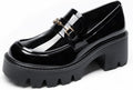 Women Loafers Platform Chunky Heel Slip On Casual Business Shoes