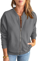 GeGekoko Womens Zip Up Sweatshirt Jacket - Cozy Casual Layering cotton