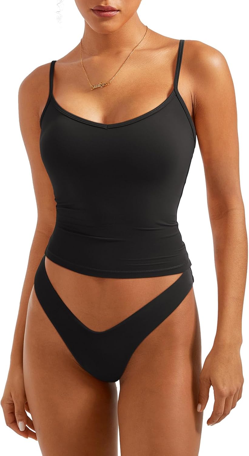 SUUKSESS Women Sexy V Neck Tank Tops for Trendy Summer Style