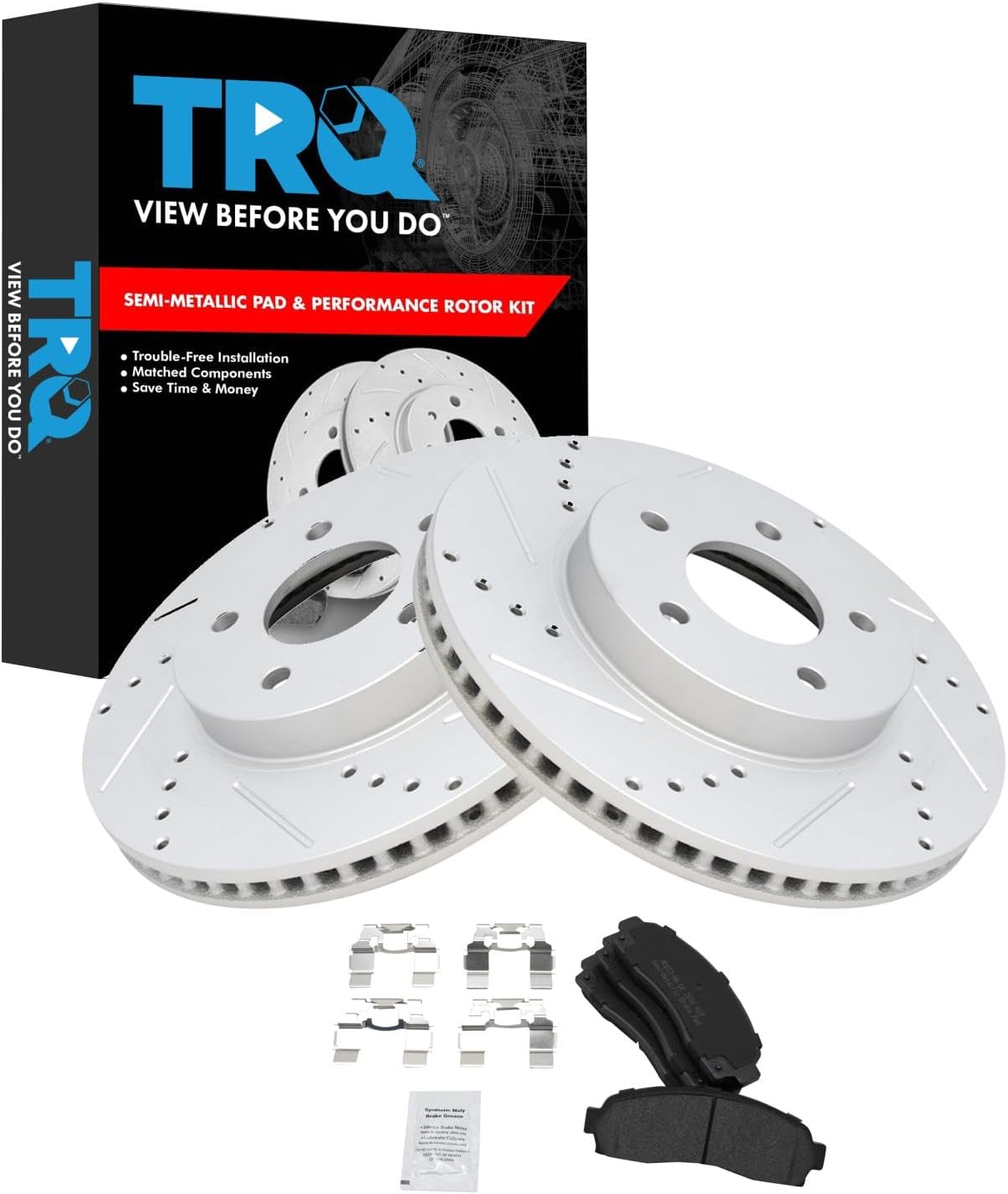 TRQ Front Performance Brake Pad & Rotor Kit for Chevrolet Equinox
