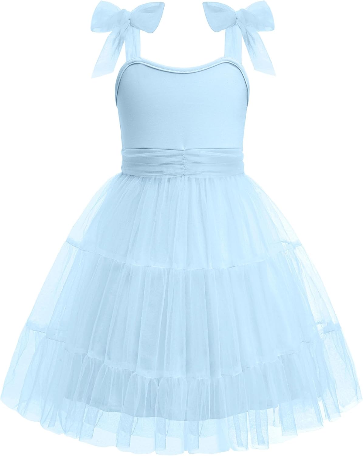 Arshiner Girls Summer Tulle Dress with Bow-Tie Straps for Parties
