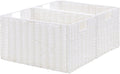 Wicker Storage Basket Set of 2 - Foldable White Paper Rope Bins