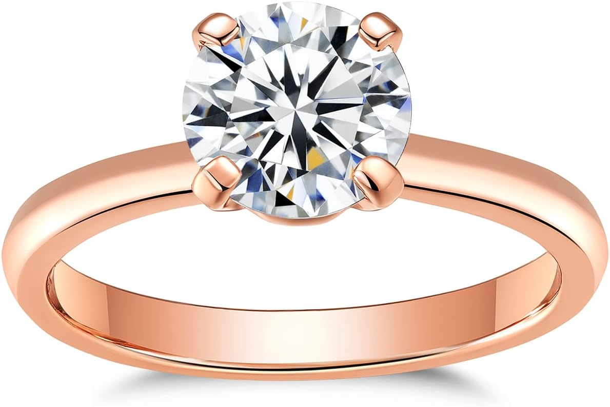 IMOLOVE Solitaire Moissanite Engagement Ring - 1CT D Color VVS1