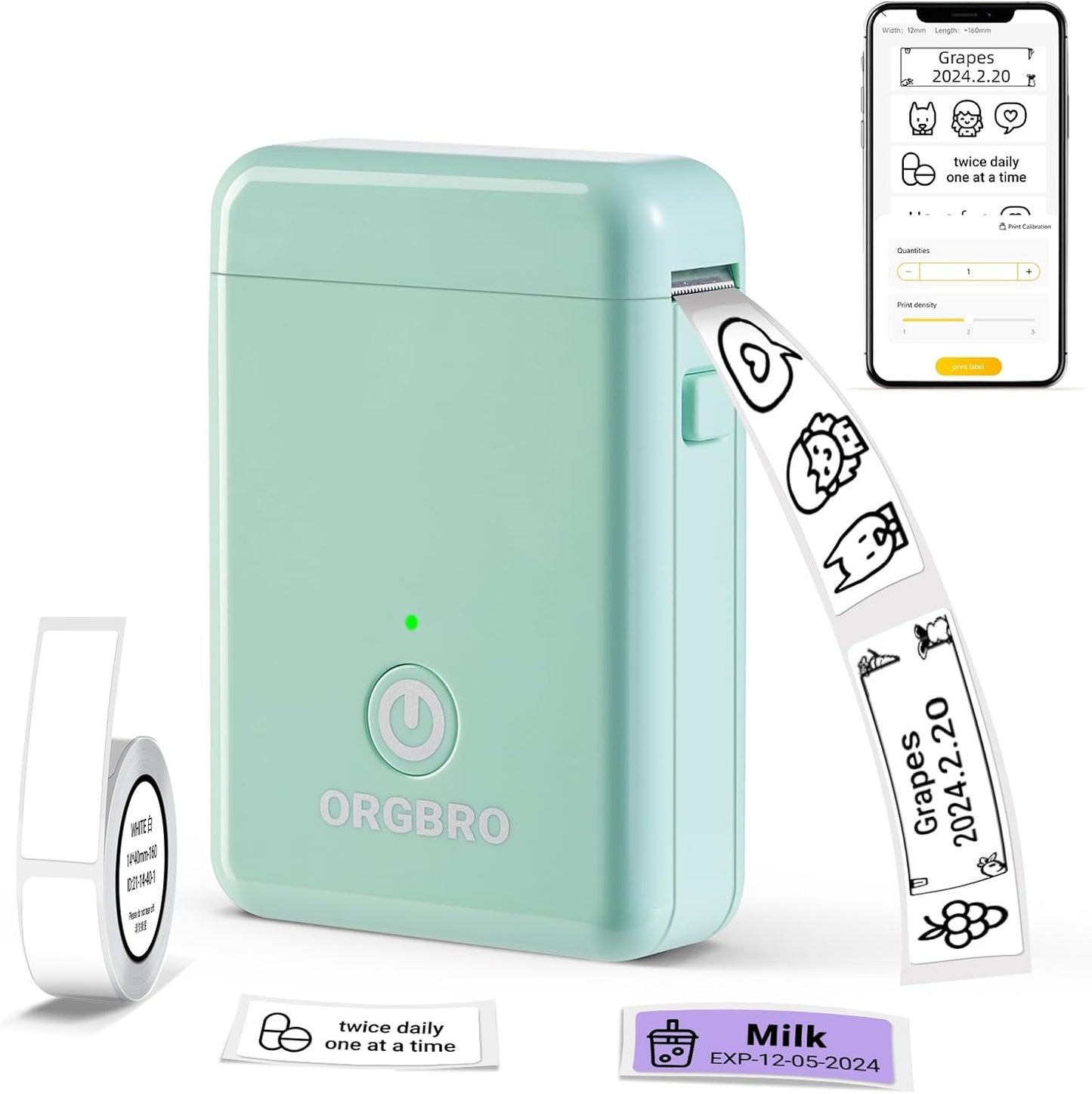 Portable Bluetooth Label Printer: ORGBRO X1