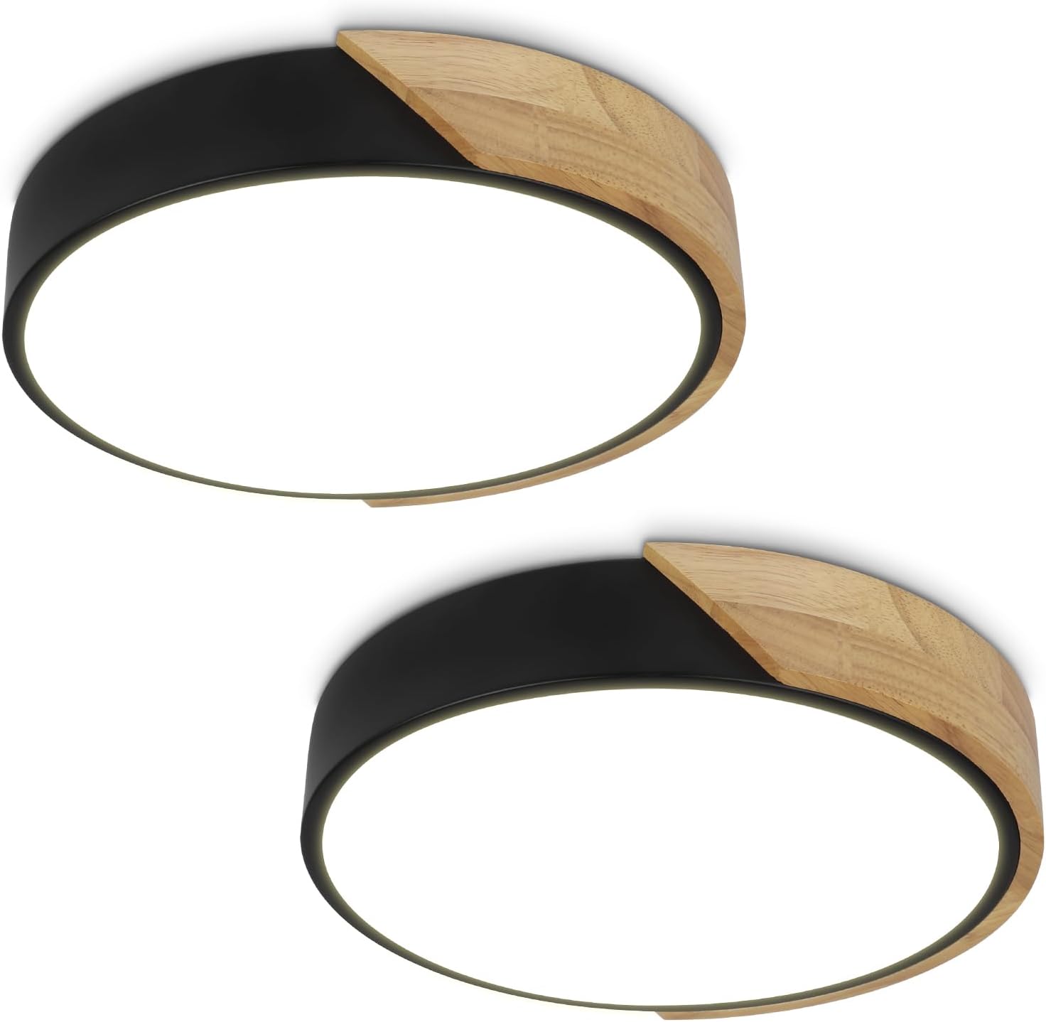 Led Ceiling Light Flush Mount: Modern Black 12 Inch Fixture