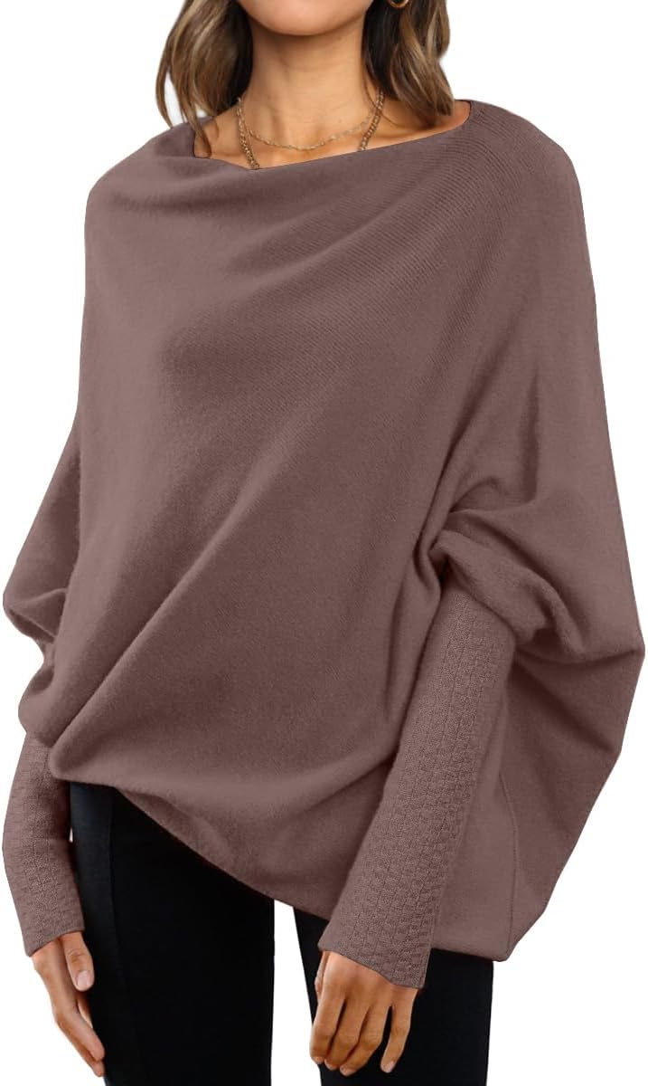 LILLUSORY Womens Batwing Oversized Sweaters for Fall Fashion