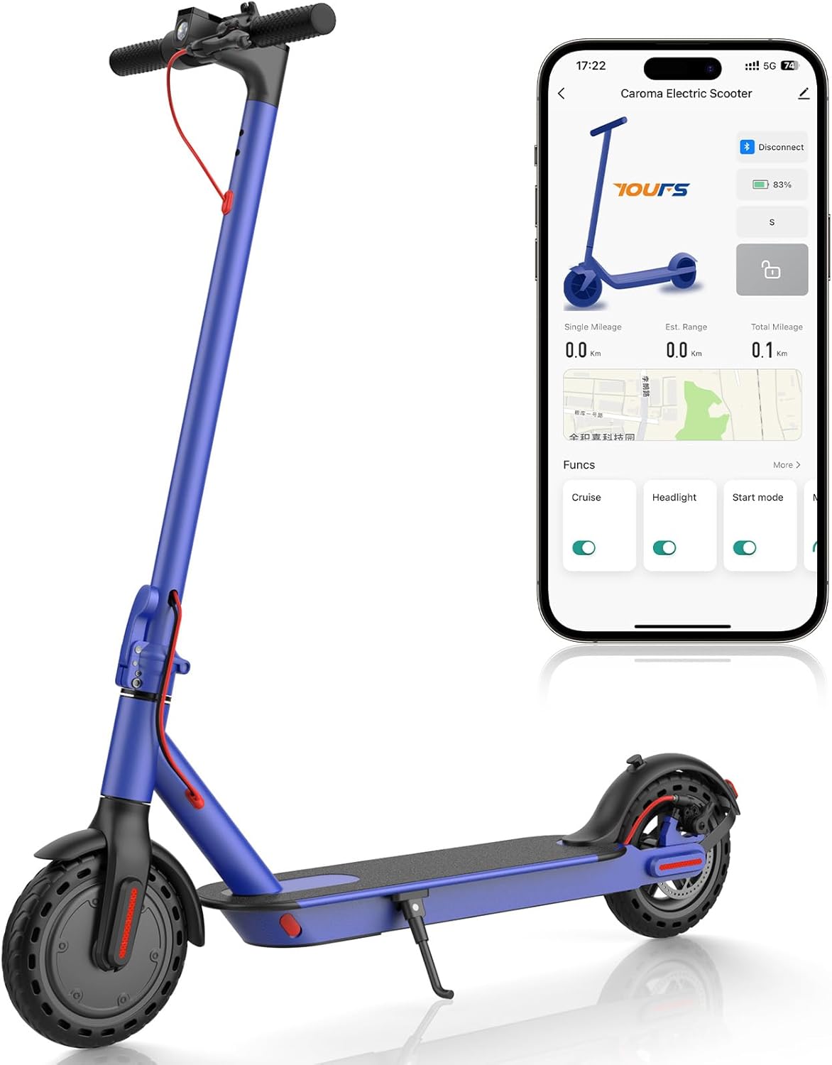 Caroma Electric Scooter for Adults with Powerful 350W Motor