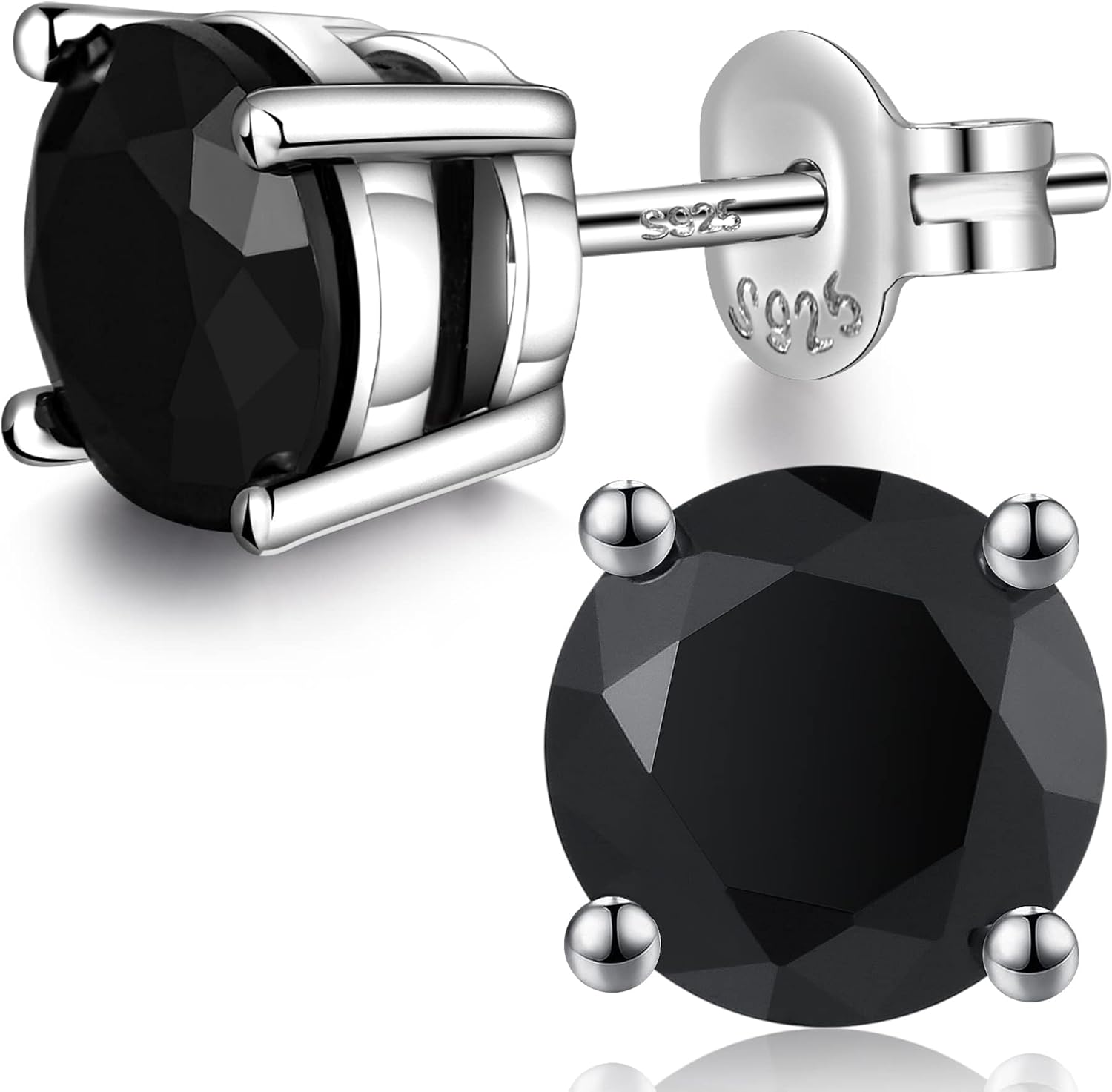 Sparkling 925 Sterling Silver Cubic Zirconia Stud Earrings for All