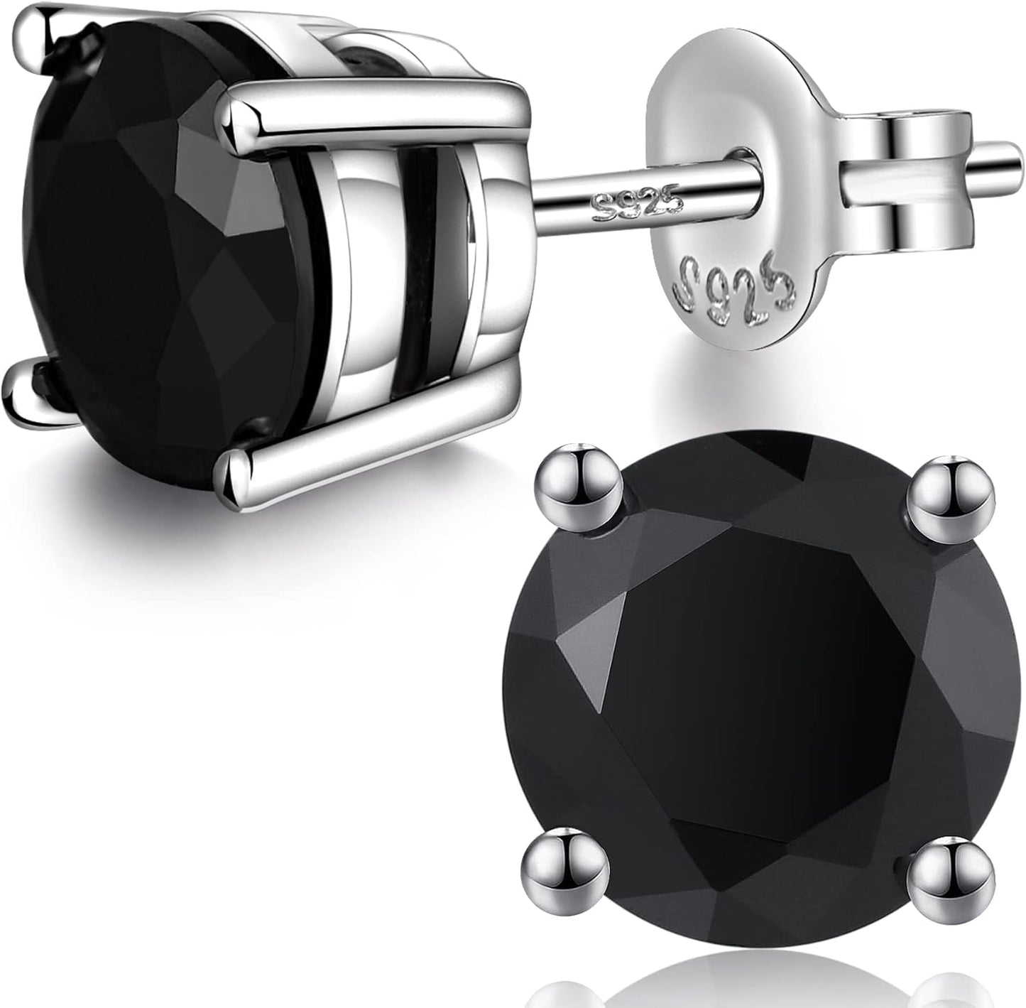 Sparkling 925 Sterling Silver Cubic Zirconia Stud Earrings