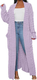 Women's Trendy Cable Knit Cardigan with Pockets for Comfort