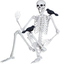 5.4ft Halloween Skeleton with Realistic Crows - Life-Size Poseable